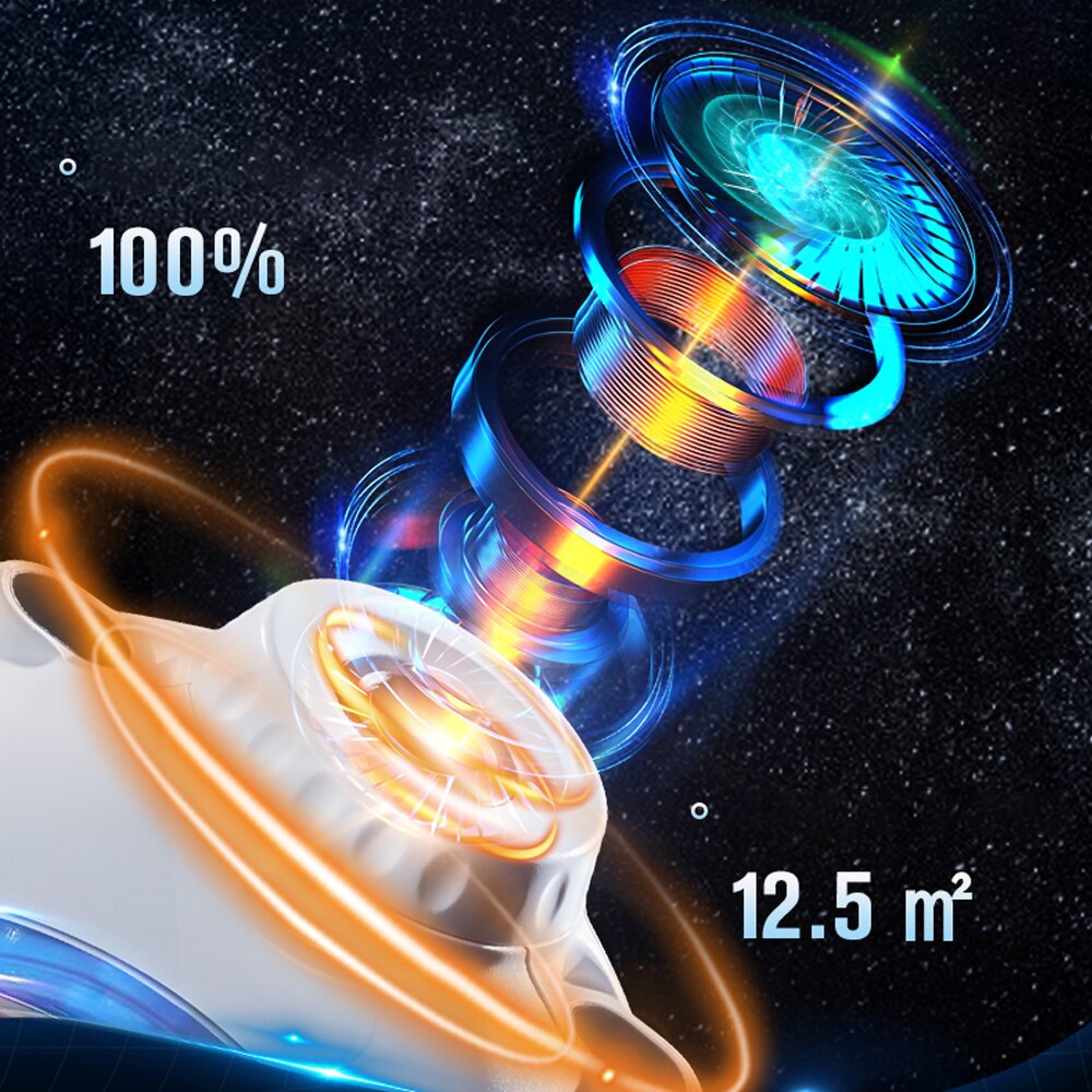 Astronuat Galaxy Starry Projector Induction Night Light 360&deg; Rotation Star Spaceship Projector Night Lamp Kids Room Decor Gifts
