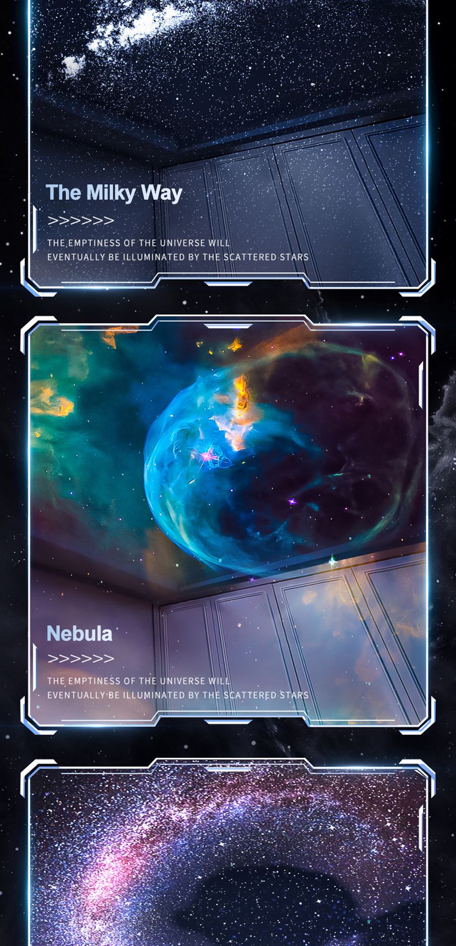 Astronuat Galaxy Starry Projector Induction Night Light 360&deg; Rotation Star Spaceship Projector Night Lamp Kids Room Decor Gifts