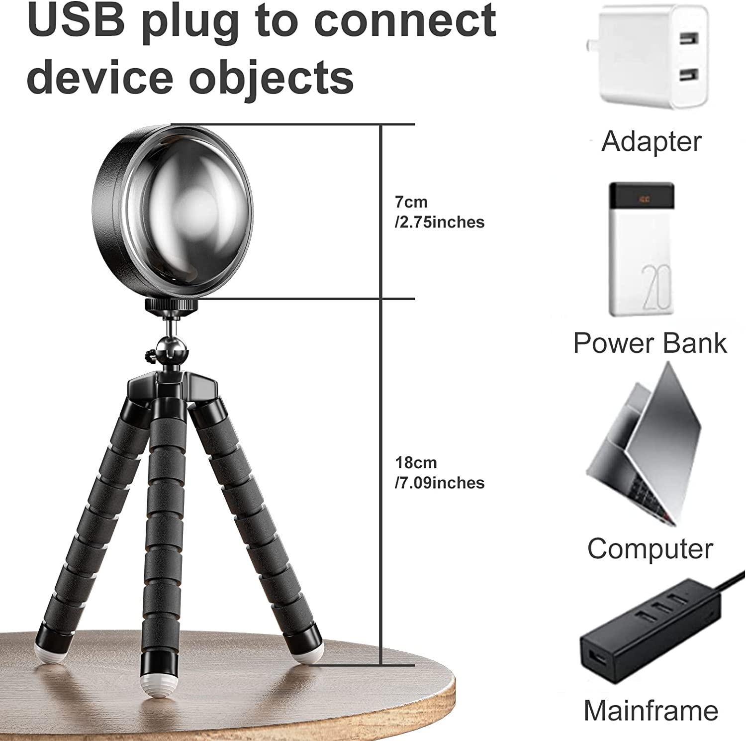 Smart Bluetooth Sunset Night Light Tripod Rainbow Projector Lamp for Home Background Wall Decoration Photography Atmosphere Lamp