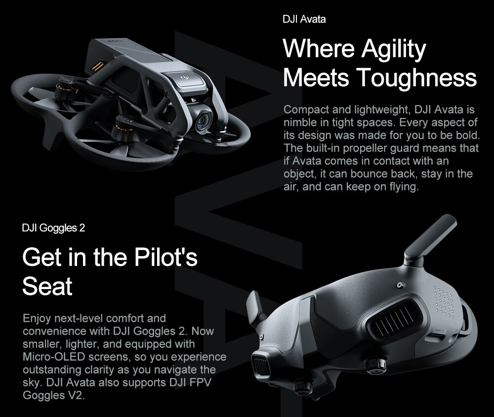 DJI AVATA Drone Only FPV Quadcopter 4K HD Camera Professional GPS 10km Transmission Mini Dron Support FPV Goggles RC Controller
