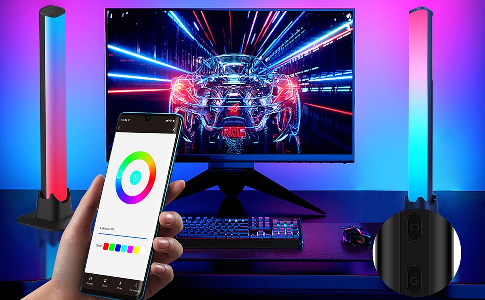 Smart Bluetooth APP RGB LED Hexagon Wall Lights Music Sync Voice Control Night Light for Gaming Lamp Living Room Bedroom Decor