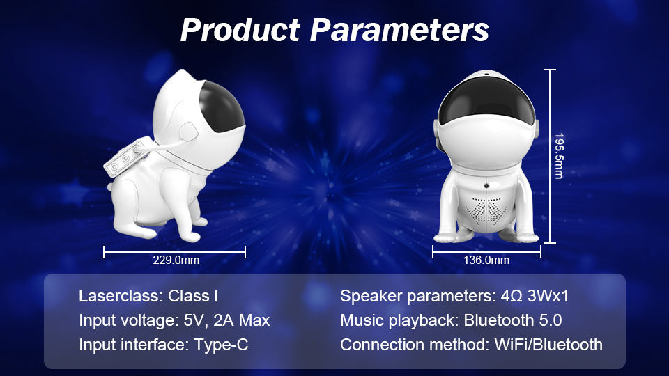 Space Dog Night Light Led Galaxy Star Astronaut Projector WiFi App Nebula Lamps For Children Bedroom Decorative Birthday Gift