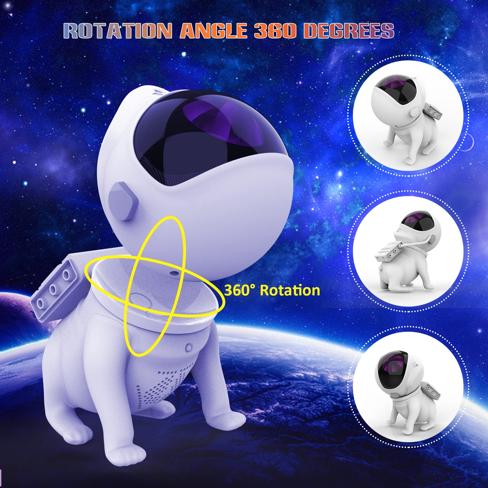 Space Dog Night Light Led Galaxy Star Astronaut Projector WiFi App Nebula Lamps For Children Bedroom Decorative Birthday Gift