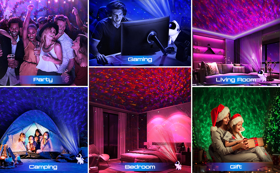 Space Dog Night Light Led Galaxy Star Astronaut Projector WiFi App Nebula Lamps For Children Bedroom Decorative Birthday Gift