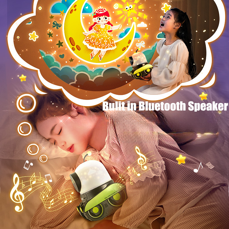2023NEW Robot Galaxy Star Projector Starry Sky Night Light Bluetooth Speaker LED Lamp Kids Bedroom Room Decorative Nightlights