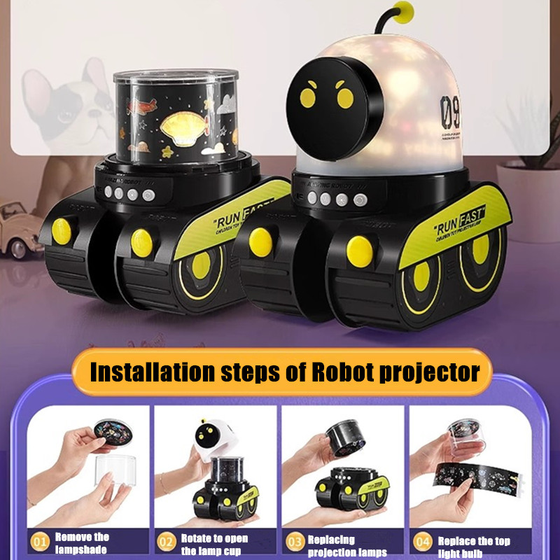 2023NEW Robot Galaxy Star Projector Starry Sky Night Light Bluetooth Speaker LED Lamp Kids Bedroom Room Decorative Nightlights