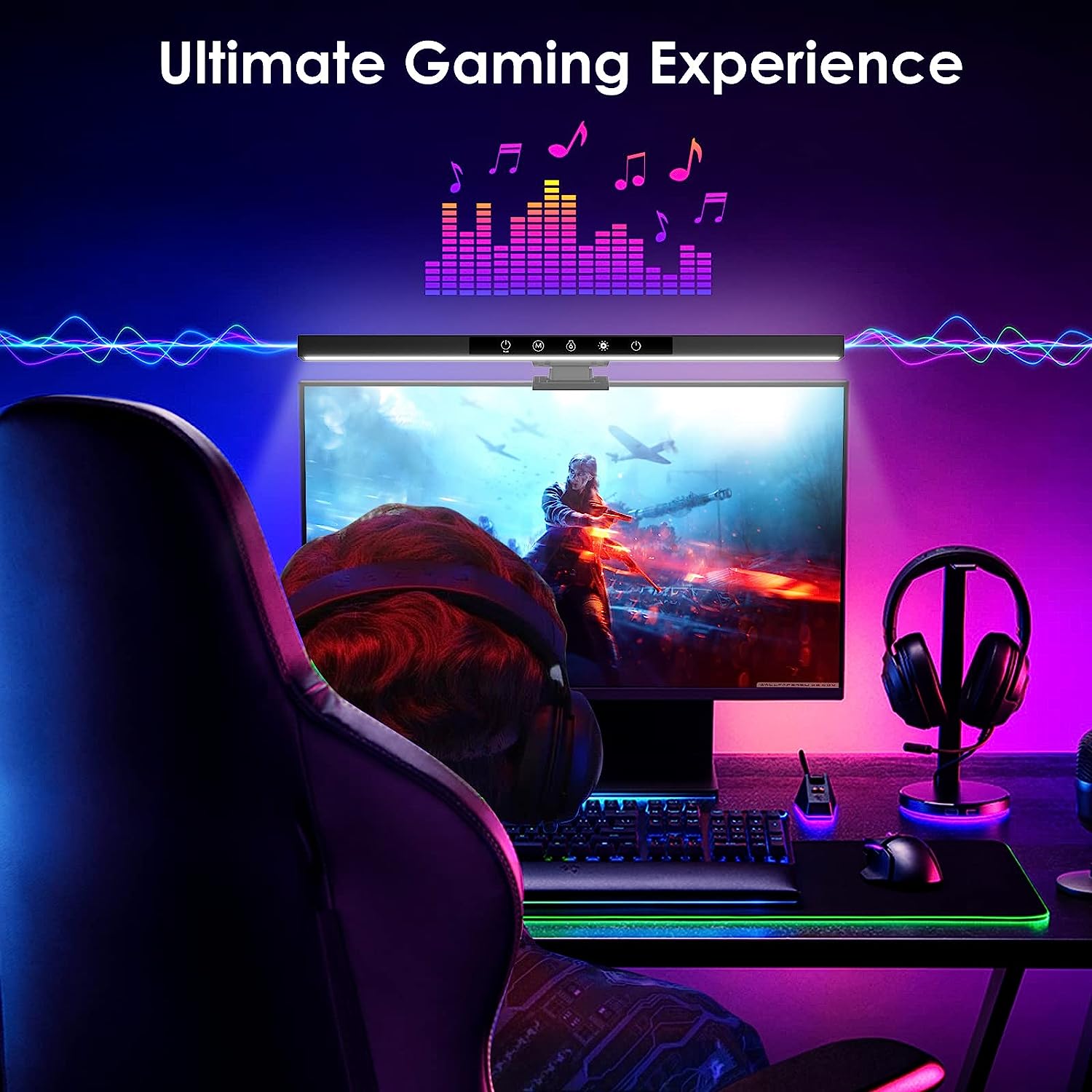 Led Computer Monitor Light Bar Desk Lighting Eye Protection Screen USB RGB Light For Study Reading Table Stepless Dimming Lamp
