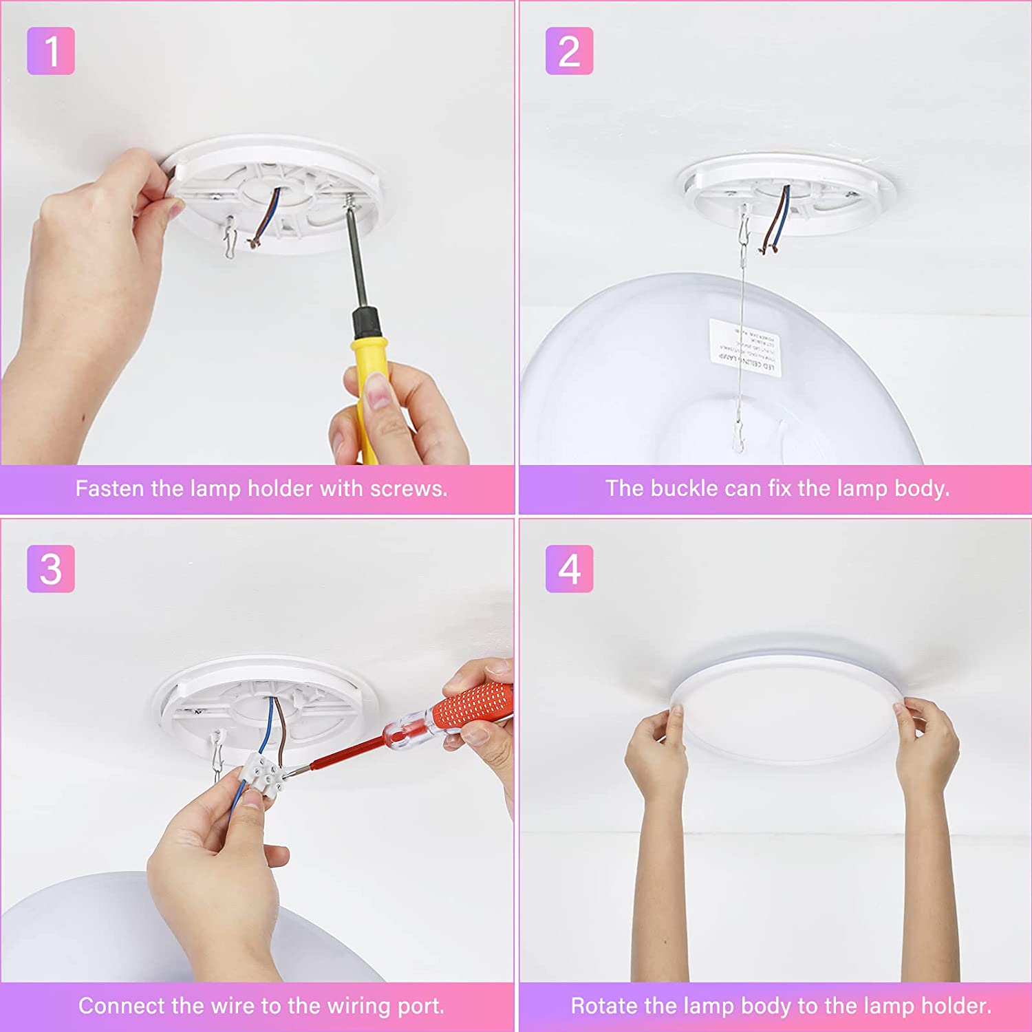 RGBCW Smart LED Round Ceiling Light TUYA WIFI Compatible with Alexa Google Home Dimmable Music Sync 24W for Bedroom Living Room