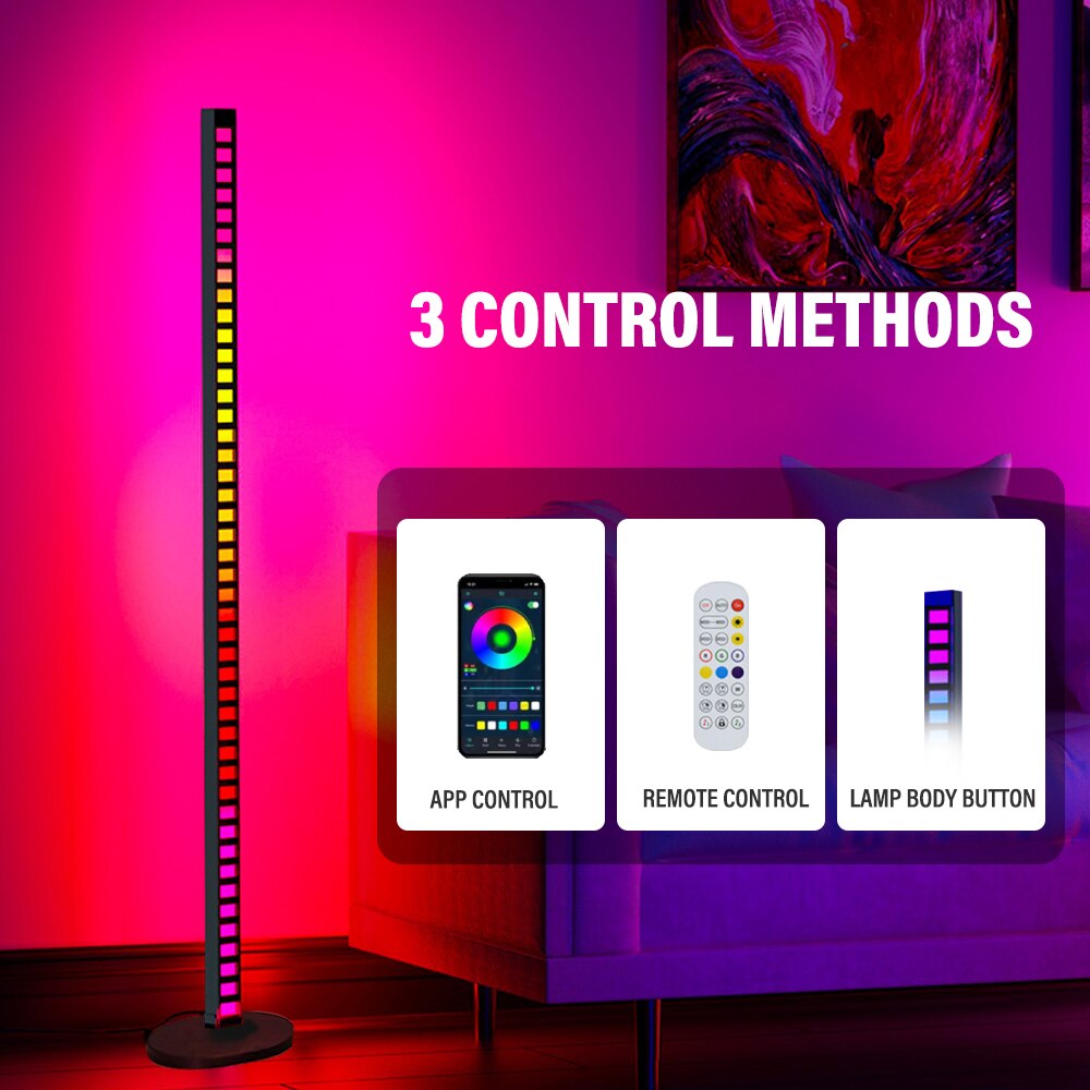 RGBIC Smart LED Floor Lamp APP Remote Control 120cm Turn Corner  Stand Floor Lamp LED Mood Light for Bedroom Nordic Home Decor