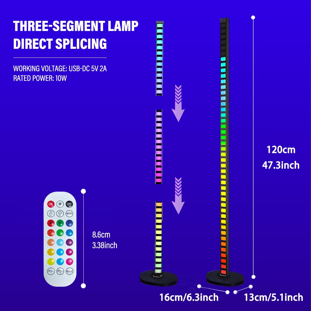 RGBIC Smart LED Floor Lamp APP Remote Control 120cm Turn Corner  Stand Floor Lamp LED Mood Light for Bedroom Nordic Home Decor