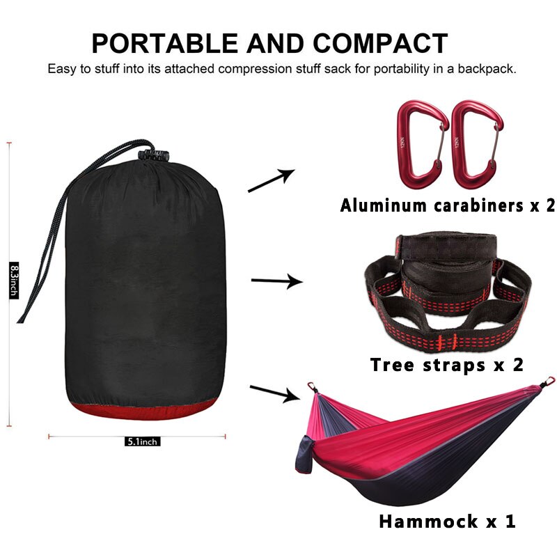 Dropshiping Double Parachute Hammock Portable Survival Hammocks Travel Hamaca Hamak Nylon Hamaca Camping Hamac Ramac
