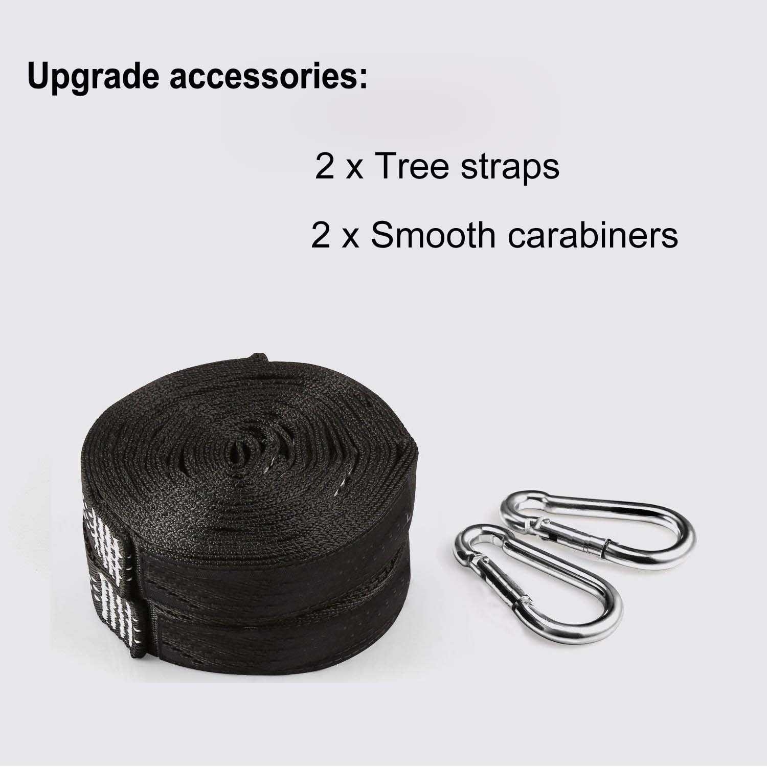 Solid Color Parachute Hammock with Hammock straps and upgrade carabiner Camping Survival travel Double Person outdoor furniture