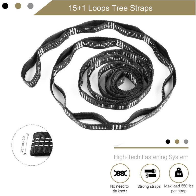 Solid Color Parachute Hammock with Hammock straps and upgrade carabiner Camping Survival travel Double Person outdoor furniture