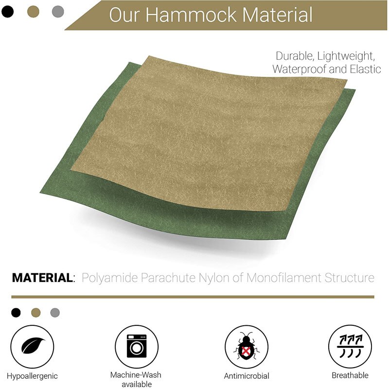 Solid Color Parachute Hammock with Hammock straps and upgrade carabiner Camping Survival travel Double Person outdoor furniture