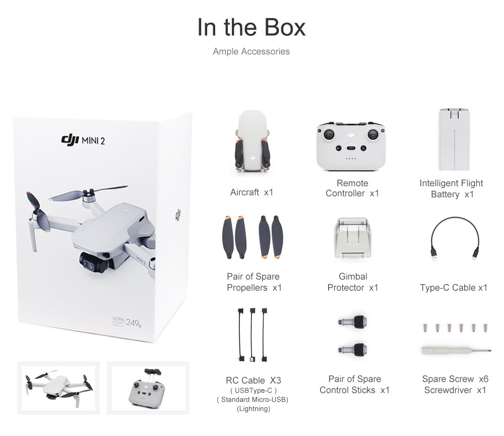 DJI&nbsp;Mini&nbsp;2&nbsp;Mavic&nbsp;Mini&nbsp;2 Fly More Combo FCC&nbsp;Drone&nbsp;RC&nbsp;Helicopter&nbsp;4K&nbsp;Camera&nbsp;Professional&nbsp;GPS&nbsp;Quadcopter&nbsp;249g&nbsp;Ultralight&nbsp;10KM HD 720