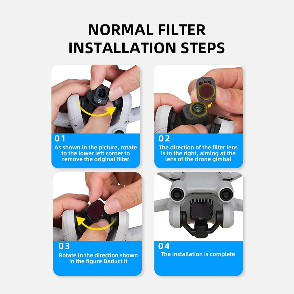 Aluminum Alloy Filter Set for DJI Mini 3 Pro Camera Optical Glass Lens Mcuv Cpl ND8 ND16 ND32 ND64 Filters Accessoires