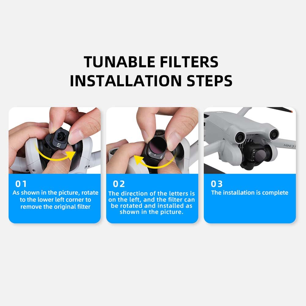 Aluminum Alloy Filter Set for DJI Mini 3 Pro Camera Optical Glass Lens Mcuv Cpl ND8 ND16 ND32 ND64 Filters Accessoires