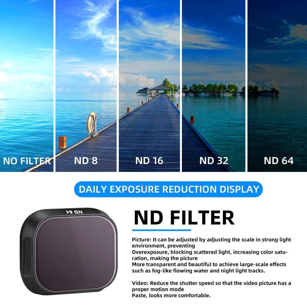 Aluminum Alloy Filter Set for DJI Mini 3 Pro Camera Optical Glass Lens Mcuv Cpl ND8 ND16 ND32 ND64 Filters Accessoires