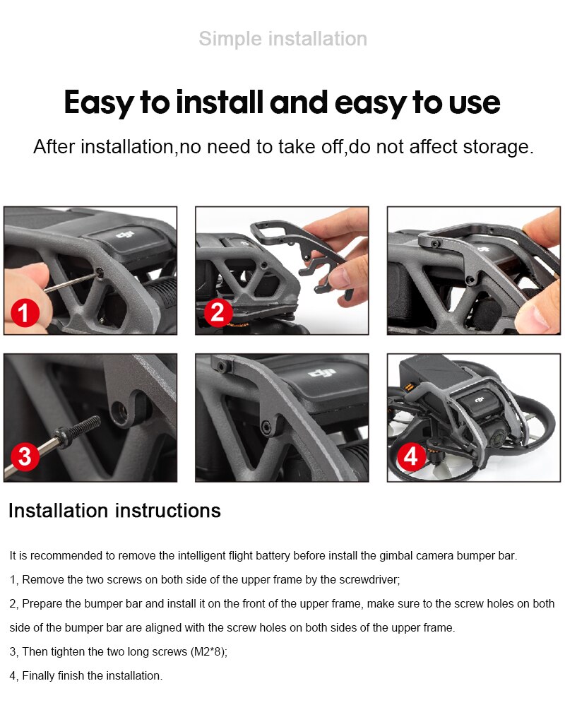 Aluminum Alloy Gimbal Camera Anti-collision Bar for DJI Avata Combo Drone Lens Bumper Protector Bump-resistant Guard Accessories