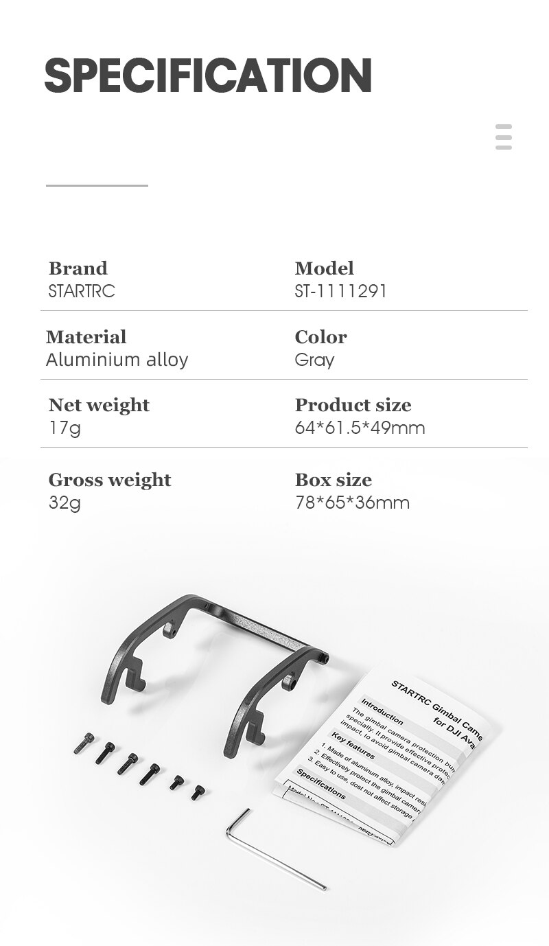 Aluminum Alloy Gimbal Camera Anti-collision Bar for DJI Avata Combo Drone Lens Bumper Protector Bump-resistant Guard Accessories