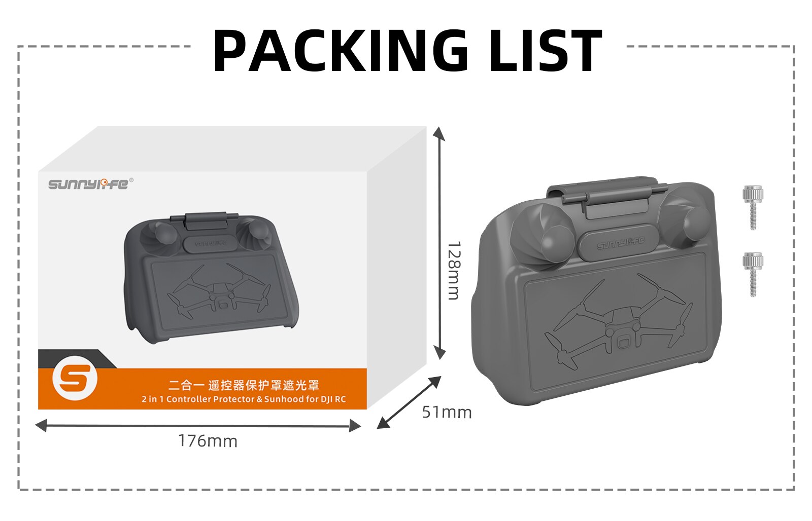 For DJI RC Remote Controller Sun Hood and Remote Cover Multifunctional Two-in-one for DJI MINI 3 PRO Foldable Controller Hood