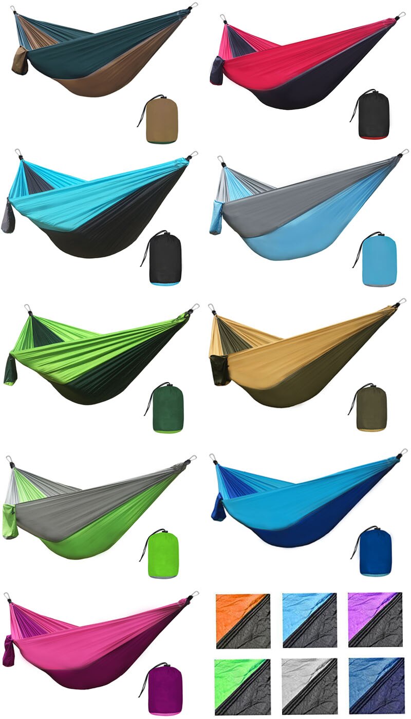 Portable Light weight Nylon Parachute Hammock Camping Survival Garden  Hunting Leisure Hamac Travel Double Person Hamak