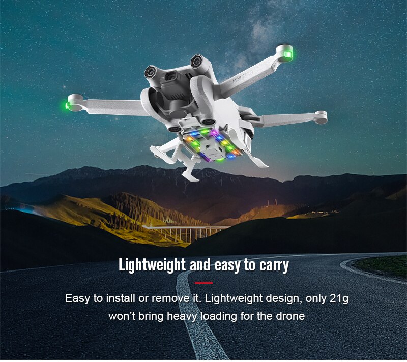 LED Foldable Landing Gear for Mini 3 Pro Drone Extended Landing Skid Lens Anti-drop Protective for DJI Mini 3 PRO Accessories