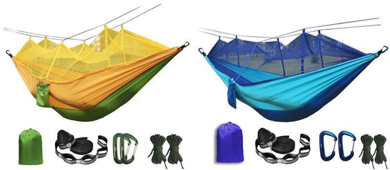 Portable Mosquito net Hammock Double-person Folded Into The Pouch Mosquito Net Hammock Hanging Bed For Travel Kits Camping