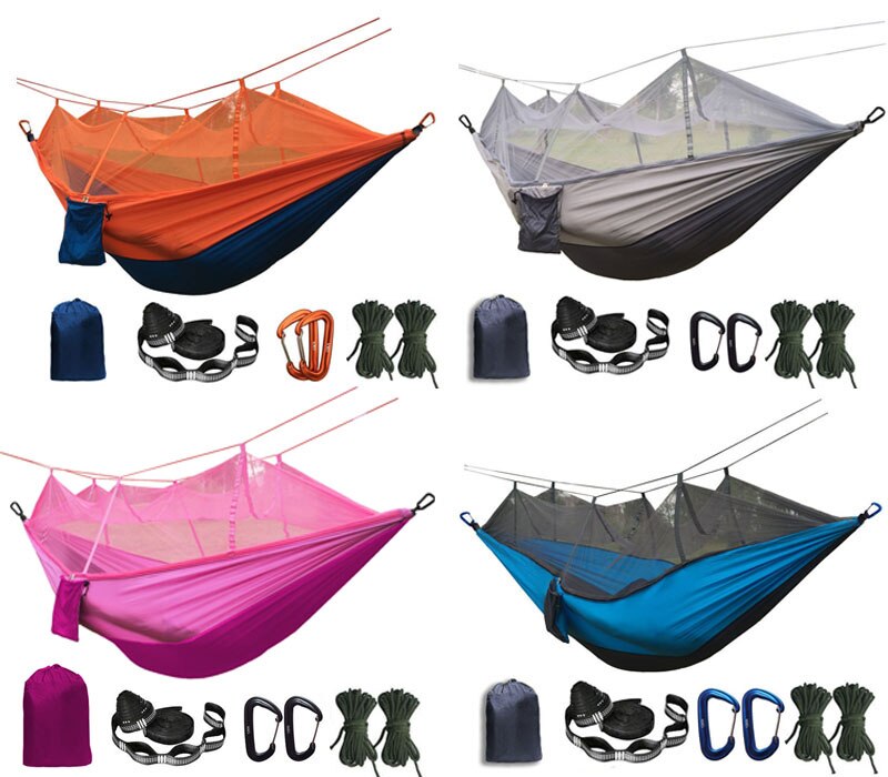 Portable Mosquito net Hammock Double-person Folded Into The Pouch Mosquito Net Hammock Hanging Bed For Travel Kits Camping