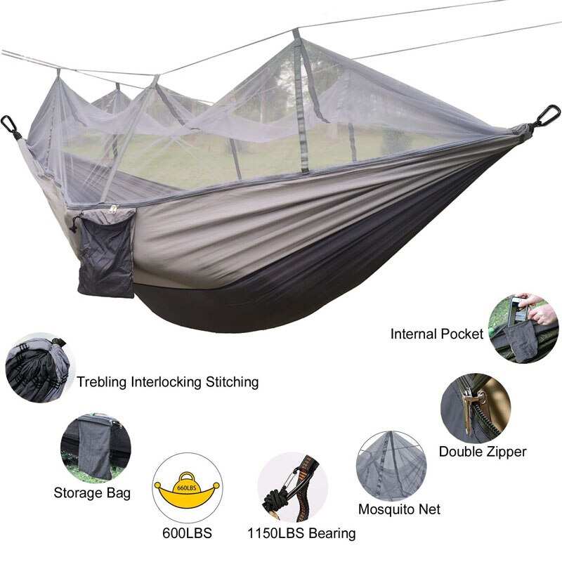 Portable Mosquito net Hammock Double-person Folded Into The Pouch Mosquito Net Hammock Hanging Bed For Travel Kits Camping
