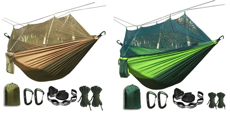 Portable Mosquito net Hammock Double-person Folded Into The Pouch Mosquito Net Hammock Hanging Bed For Travel Kits Camping