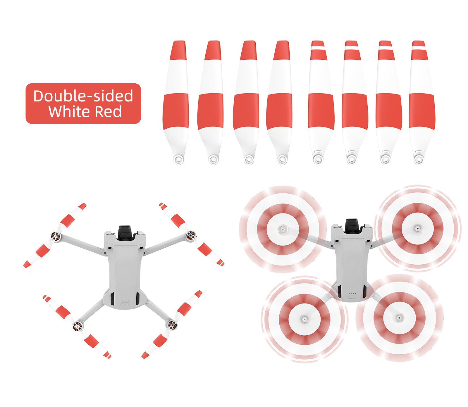 Sunnylife 8pcs Propellers for DJI Mini 3 Pro Drone 6030F Prop Accessories Less Lower Noise Reduction Quick Release Propeller