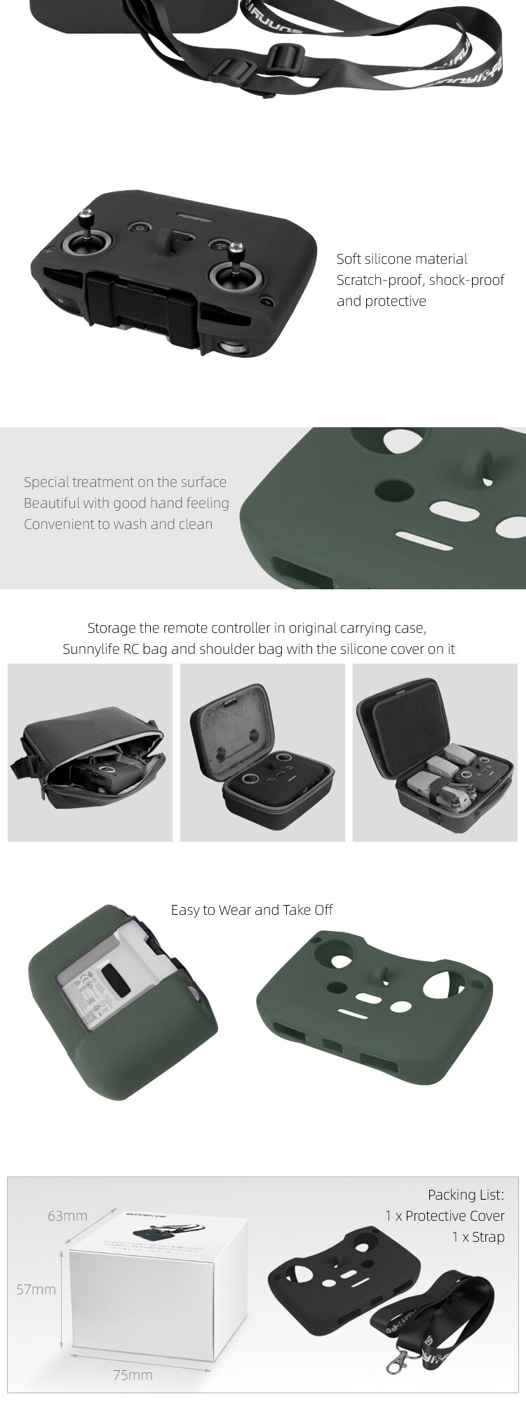 For DJI AIR 3 Remote Controller protection Bracket Neck Strap for DJI Air 2S/mini 2 Control Hook Rope Lanyard Accessories