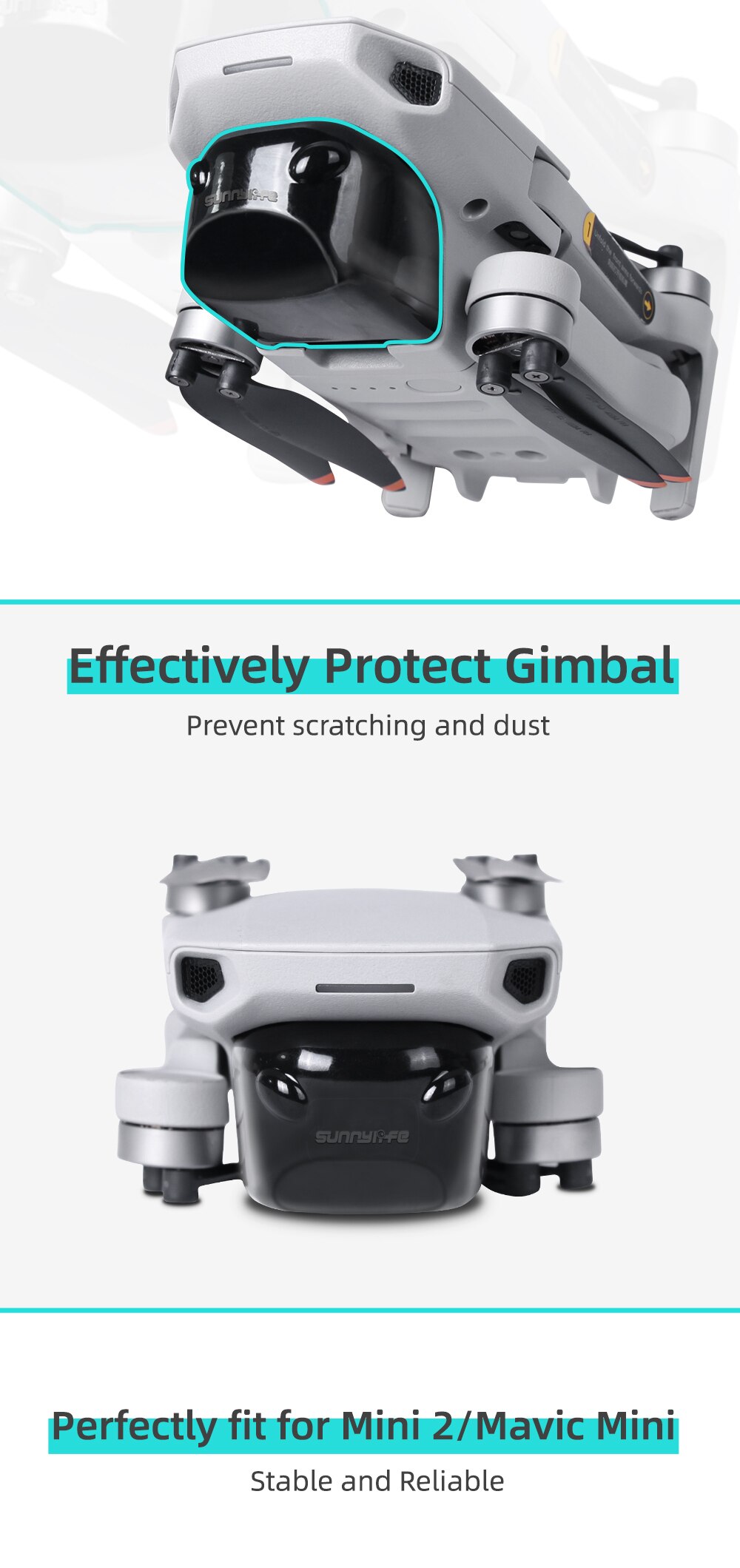 Sunshade Lens Hood for DJI Mavic Mini Drone Lens Cap Protector Gimbal Camera Guard Anti-Glare Shield for DJI MINI SE Accessories
