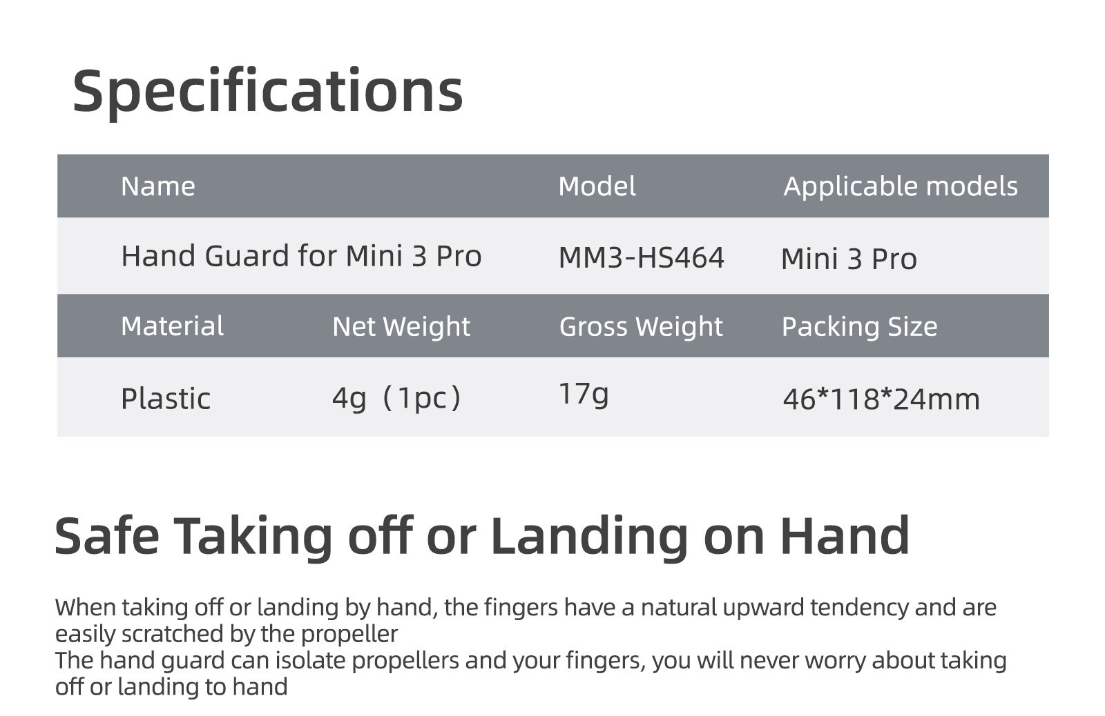 Protection Baffle To Protect Hands From Being Injured By The Propeller for DJI Mini 3 Pro Flying and Landing Safety Shield