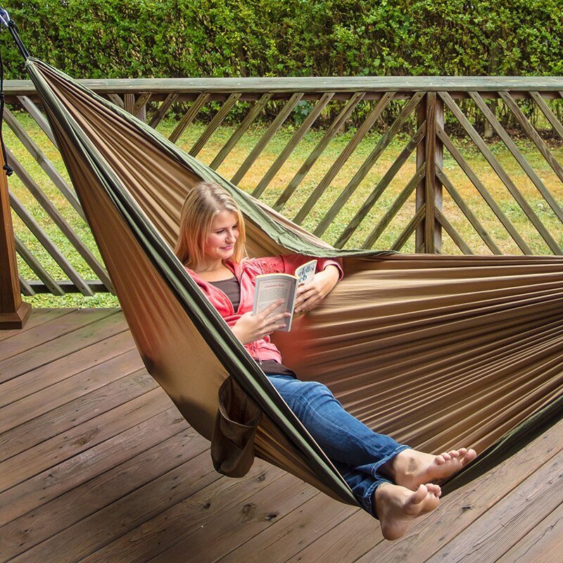 210T Nylon Parachute Hammock Light Weight Outdoor Camping Portable Single Hammock with hammock ropes and hammock carabiners