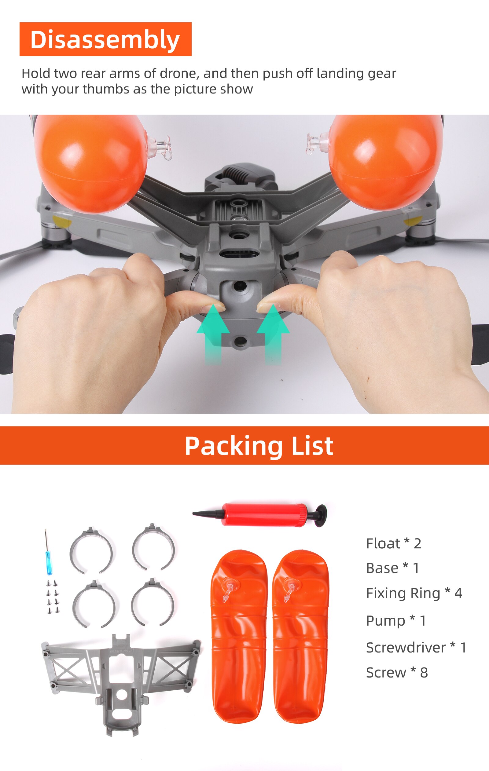 Inflatable Style Landing on Water Floating Stick for DJI MAVIC AIR 2S Landing Gear Floating Kit Landing Training Skid