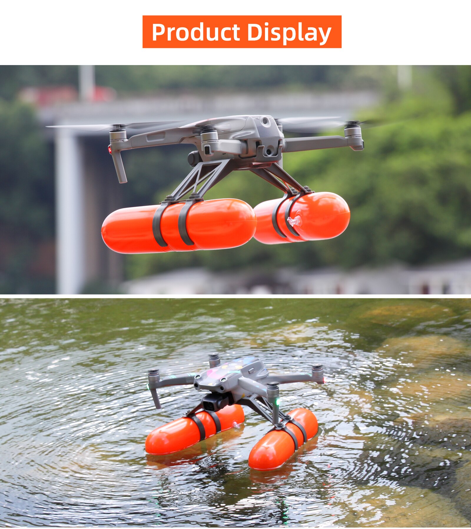 Inflatable Style Landing on Water Floating Stick for DJI MAVIC AIR 2S Landing Gear Floating Kit Landing Training Skid