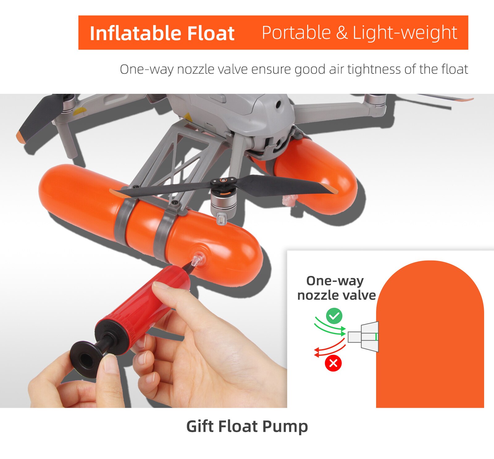 Inflatable Style Landing on Water Floating Stick for DJI MAVIC AIR 2S Landing Gear Floating Kit Landing Training Skid