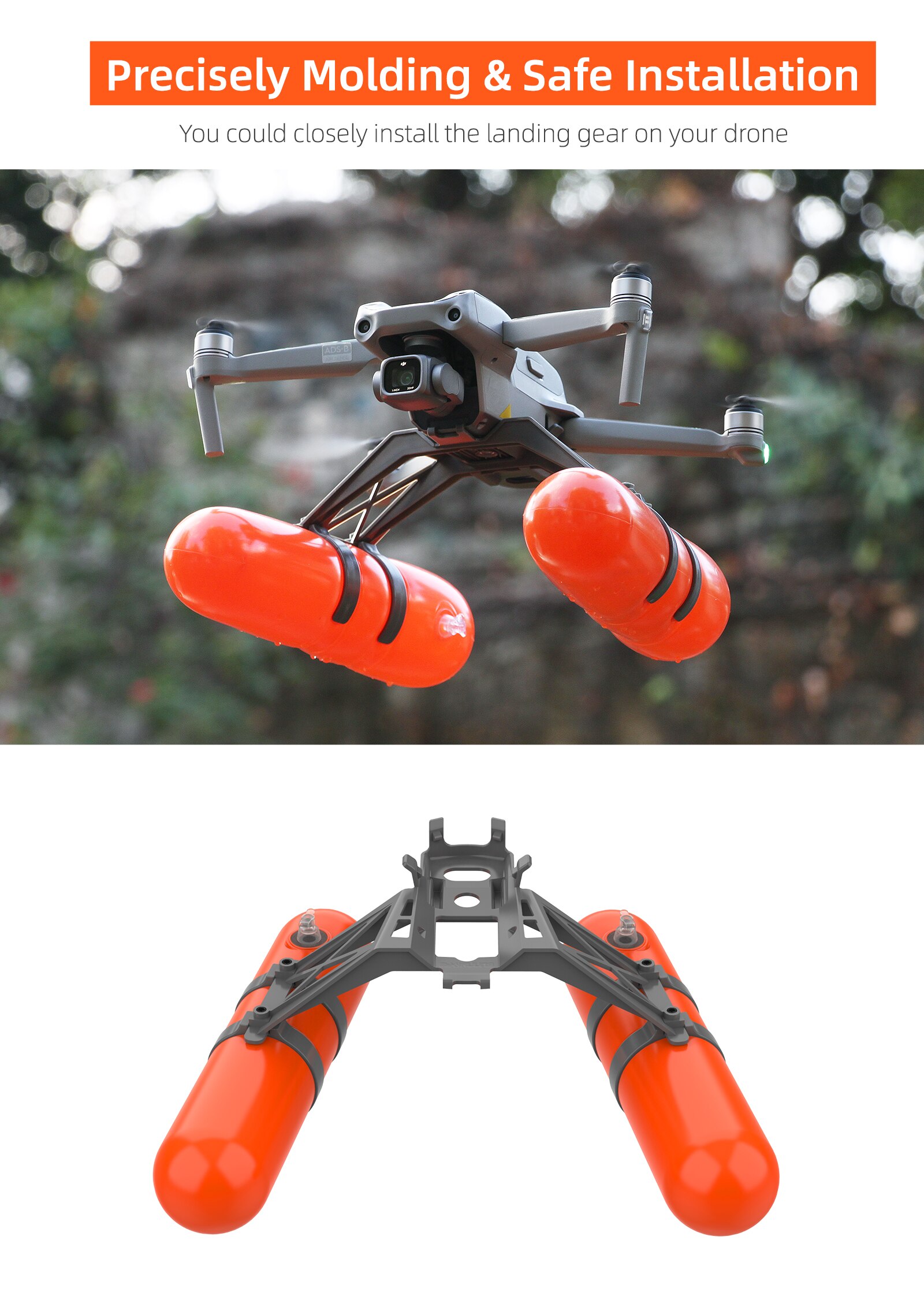 Inflatable Style Landing on Water Floating Stick for DJI MAVIC AIR 2S Landing Gear Floating Kit Landing Training Skid