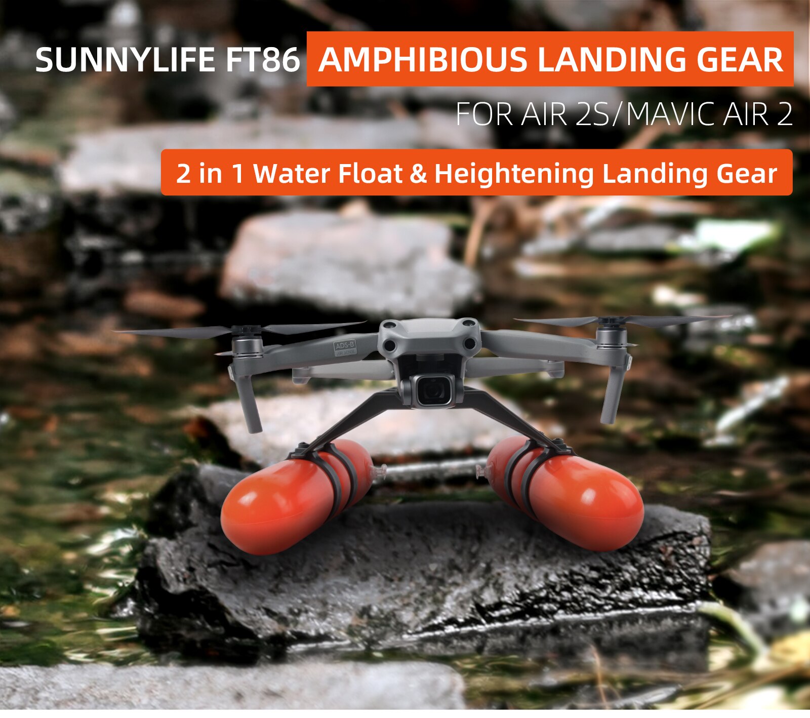 Inflatable Style Landing on Water Floating Stick for DJI MAVIC AIR 2S Landing Gear Floating Kit Landing Training Skid
