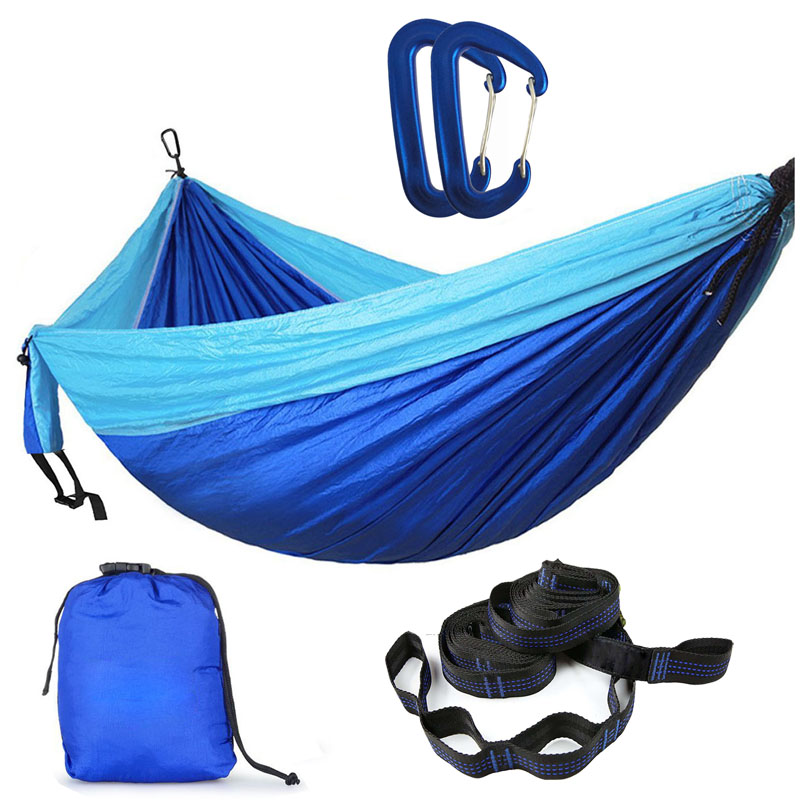 2-3 Person Solid Color Parachute Hammock Camping Survival garden swing Leisure travel Portable Hammock for outdoor furniture