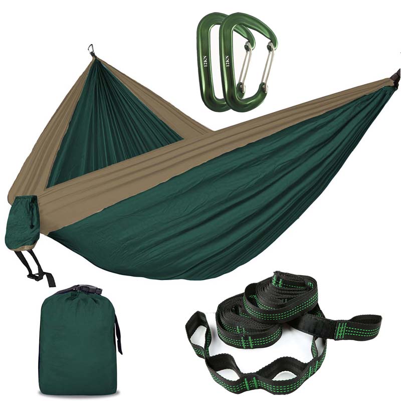 2-3 Person Solid Color Parachute Hammock Camping Survival garden swing Leisure travel Portable Hammock for outdoor furniture