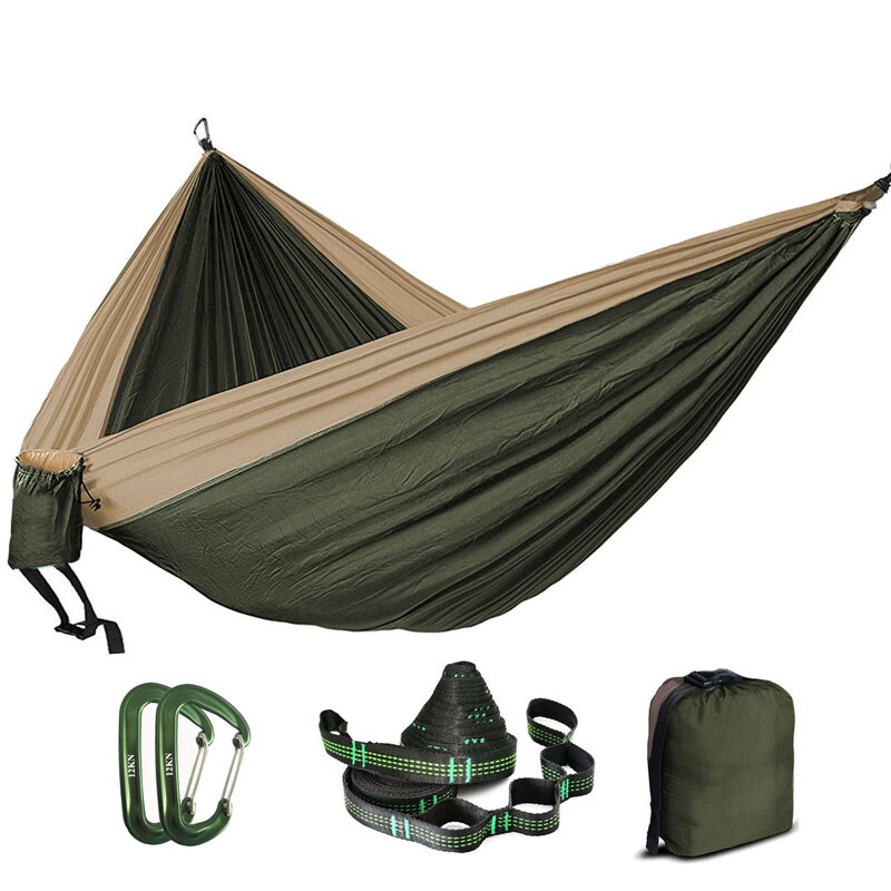 2-3 Person Solid Color Parachute Hammock Camping Survival garden swing Leisure travel Portable Hammock for outdoor furniture