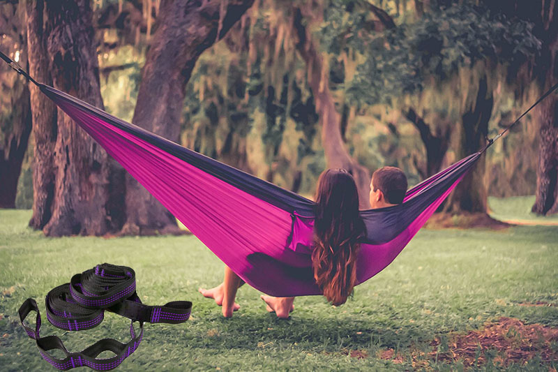 2-3 Person Solid Color Parachute Hammock Camping Survival garden swing Leisure travel Portable Hammock for outdoor furniture