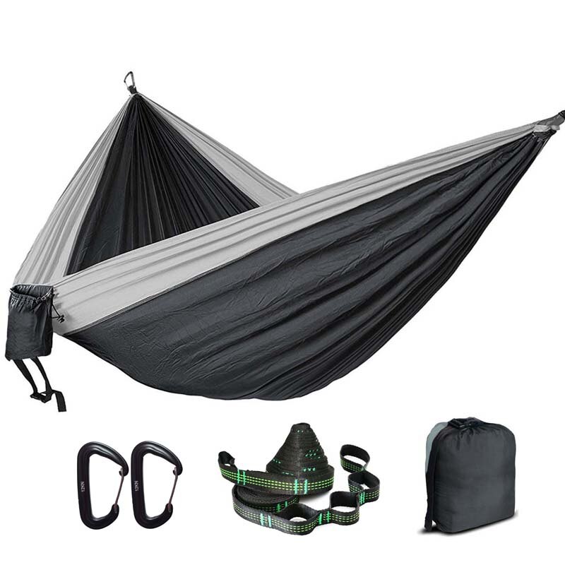 2-3 Person Solid Color Parachute Hammock Camping Survival garden swing Leisure travel Portable Hammock for outdoor furniture