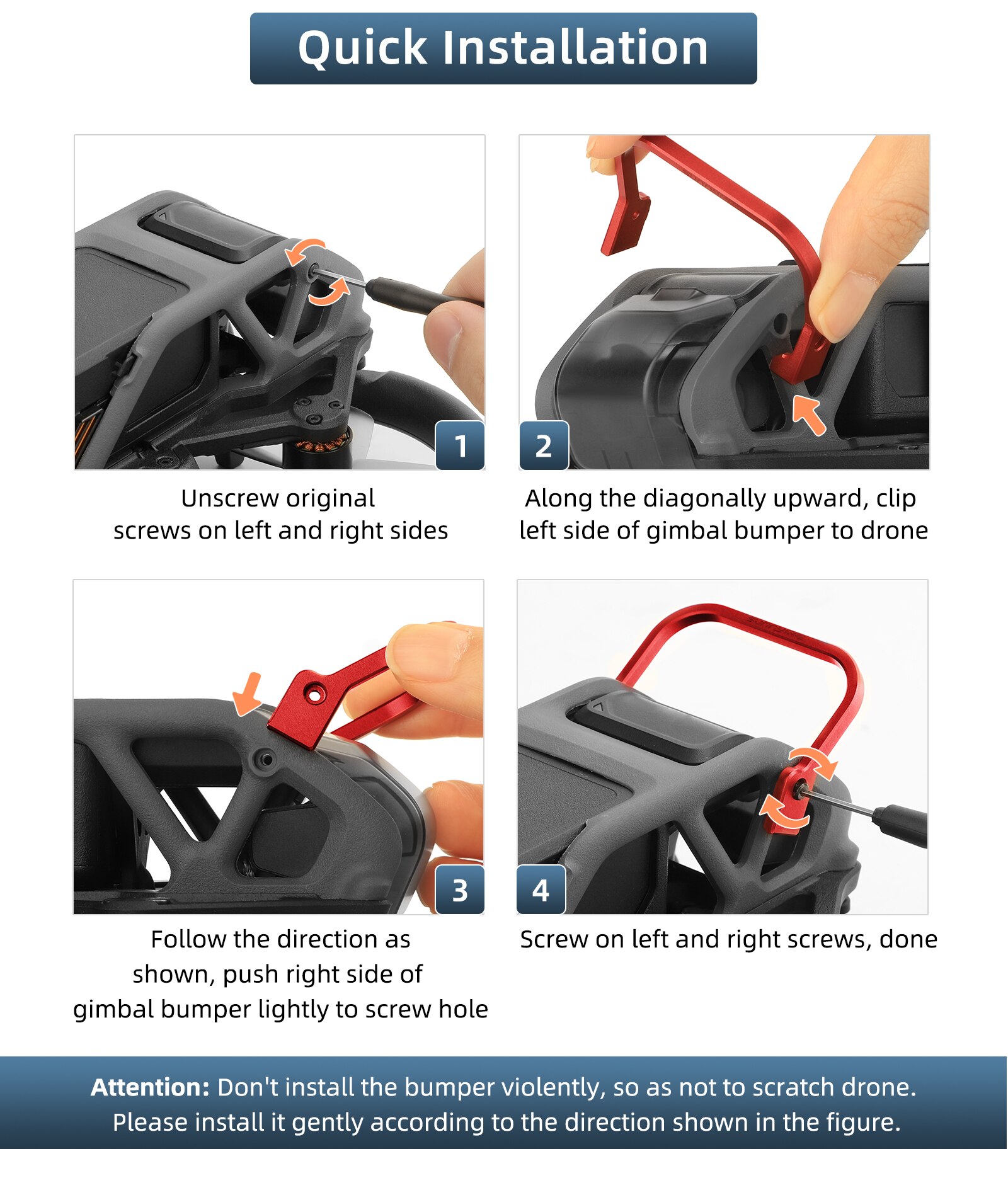 FOR DJI AVATA Gimbal Bumper Aluminum Alloy Gimbal Guard Bump-resistant Drone Camera Lens Protection for DJI Avata Accessories