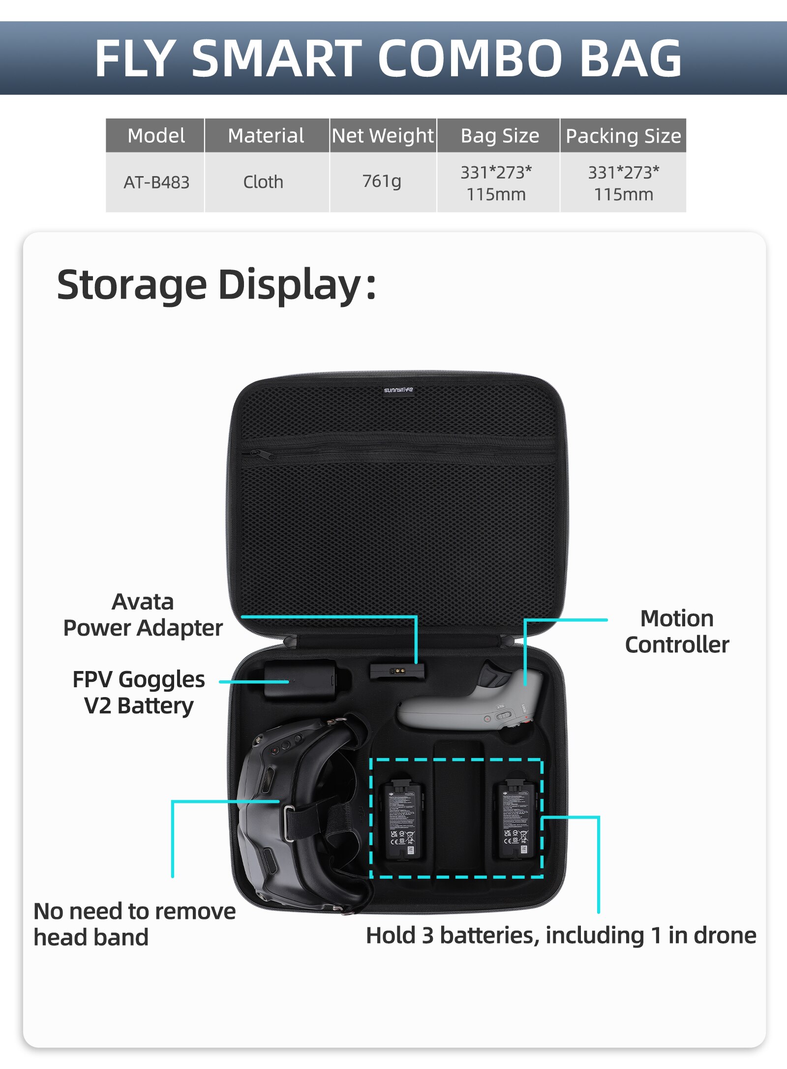 Storage Handbag for DJI Avata Case Goggles 2 Portable Carrying bag for DJI Avata FPV Accessories Kit Shoulder Bag