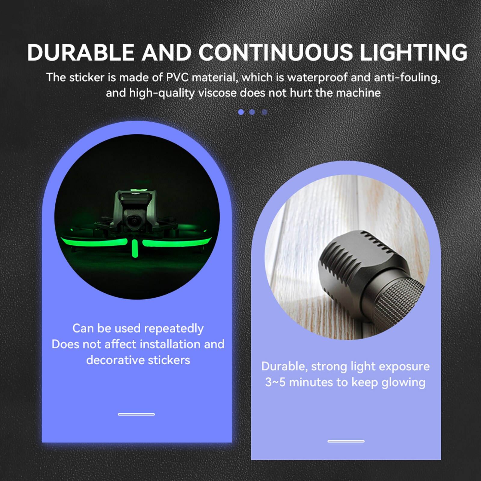 Fluorescent Decorative Stickers for DJI Avata Fpv Night Reflective Warning Sticker Glow In The Dark Luminous Tape Accessories