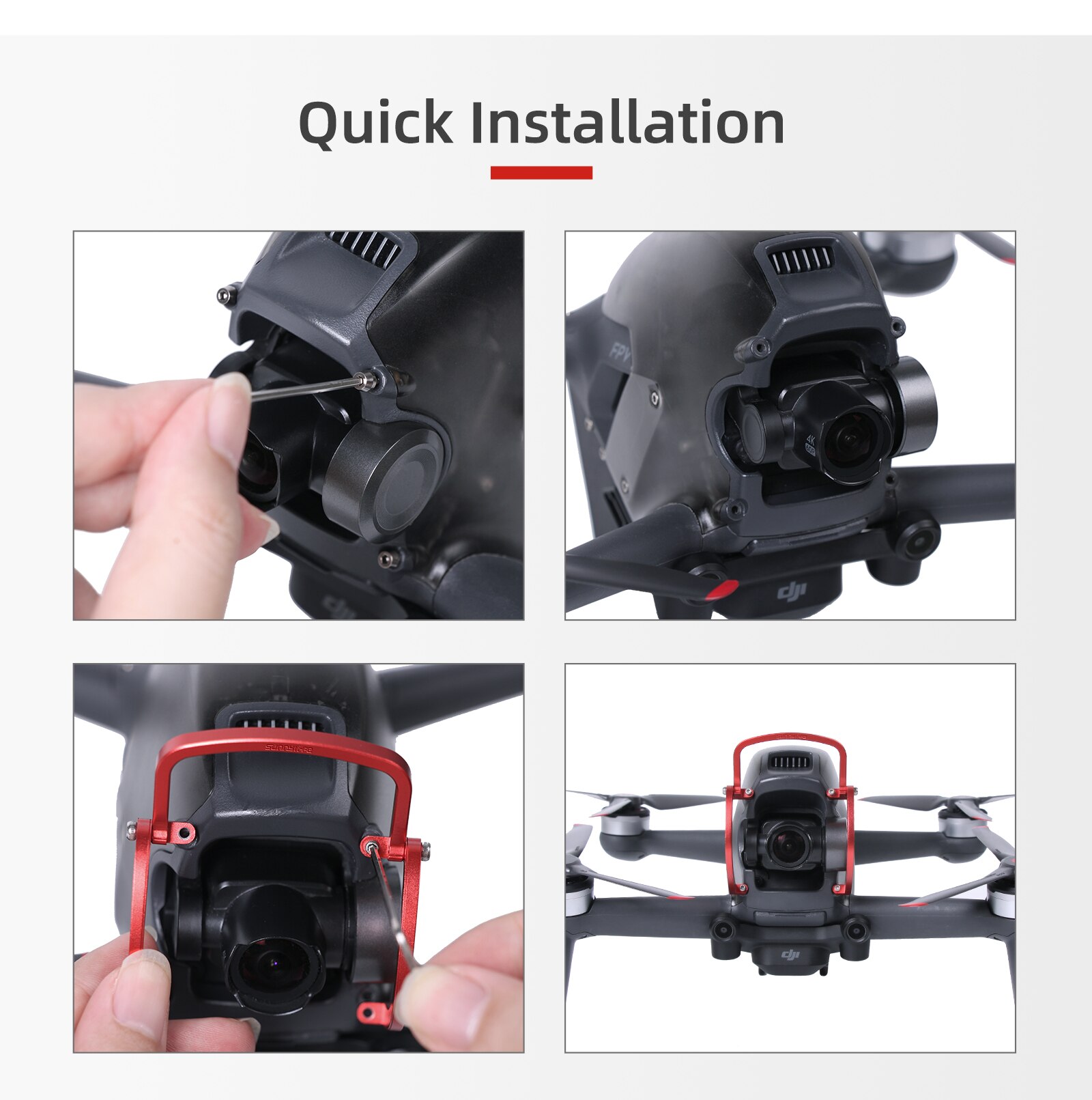 Gimbal Camera Aluminum Alloy Anti-collision Bar for DJI FPV Combo Drone Gimbal Bumper protector Gimbal Lens Bumper Accessories